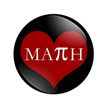 I love math button Stock Illustration