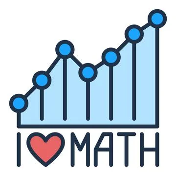 I Love Math vector Mathematics concept colored icon or sign イラスト素材
