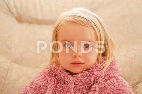 I love my hair. Little girl with long hairstyle. Little child wear natural Stock Photos