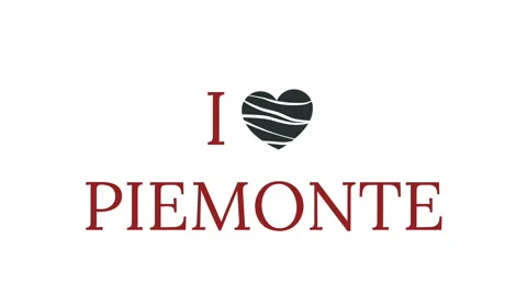 I love Piemonte on a white background Video stock 136434798
