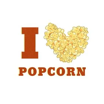 I love popcorn  Stock Illustration
