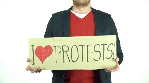I Love Protesting Stock Footage 73540368