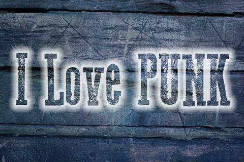 I love punk concept Stock Illustration