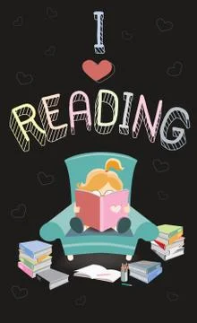 I Love Reading Stock Illustration