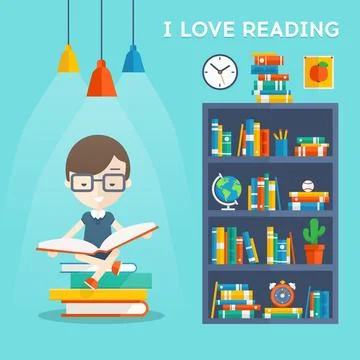 I love reading vector illustration concept Stock Illustration