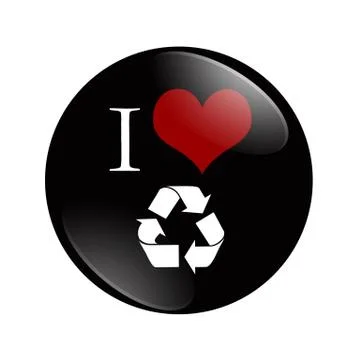 I love to recycle button Stock Illustration