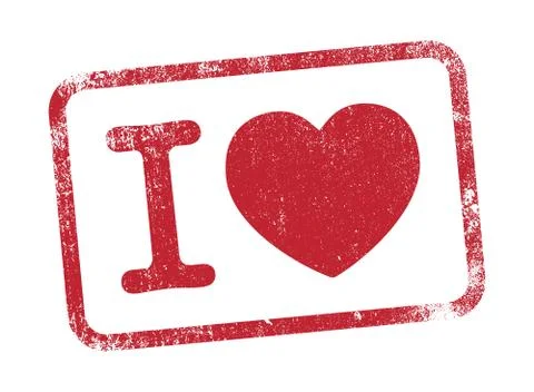 I Love in red ink Stock Illustration