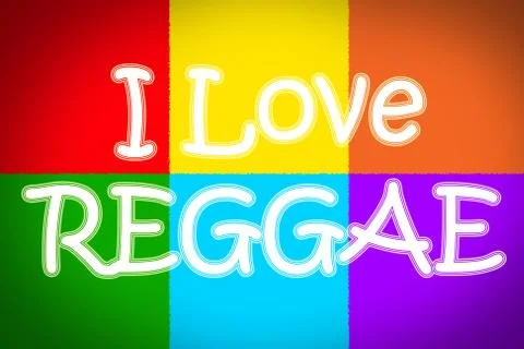 I love reggae concept Stock Illustration