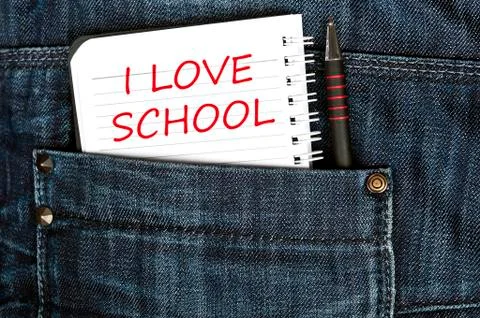 I love school message 스톡 사진
