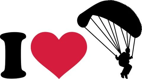 I love skydiver Illustrazione stock