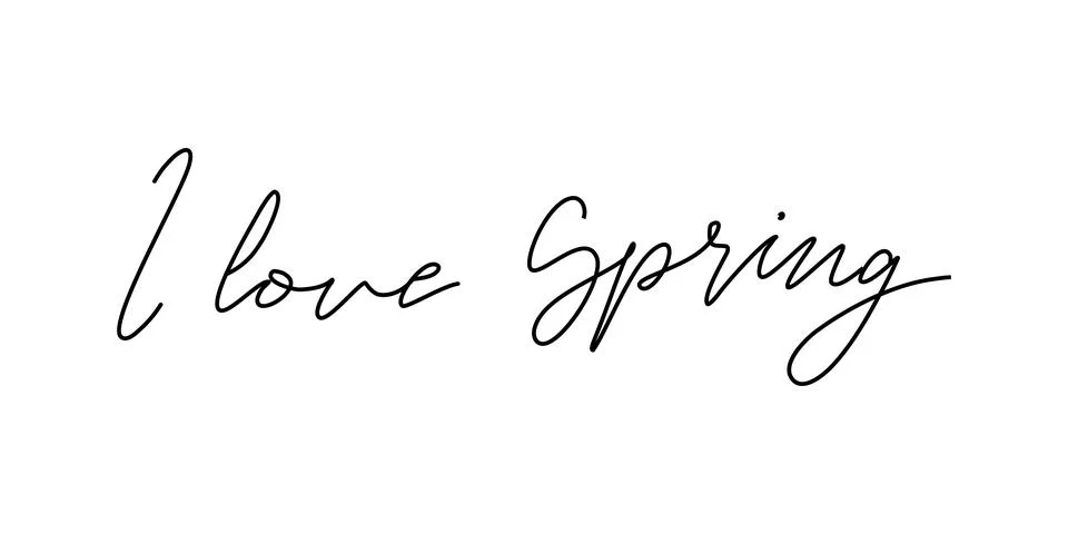 I love Spring Stock Illustration