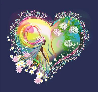 I love spring, Stock Illustration