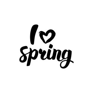 I Love Spring Lettering Stock Illustration