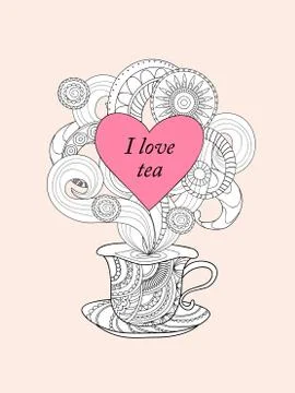 I love tea Stock Illustration