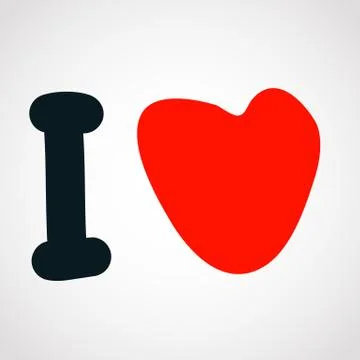 I love text. Stock Illustration