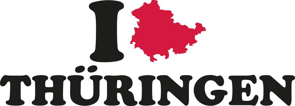 I love Thuringia with map german Illustrazione stock