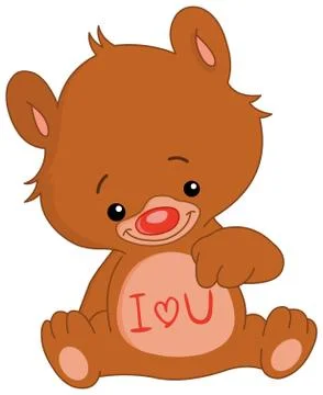 I love U bear Stock Illustration