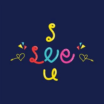 I love u quote text vector element concept design template Stock Illustration