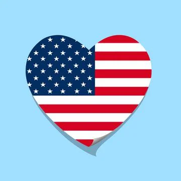 I love United States of America heart Stock Illustration