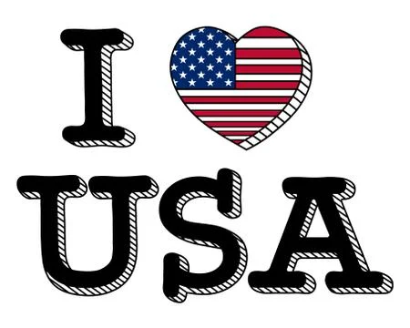 I Love USA Flag Vector Illustration Stock Illustration