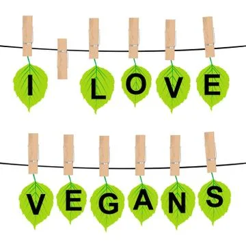 I LOVE VEGANS concept Stock Illustration