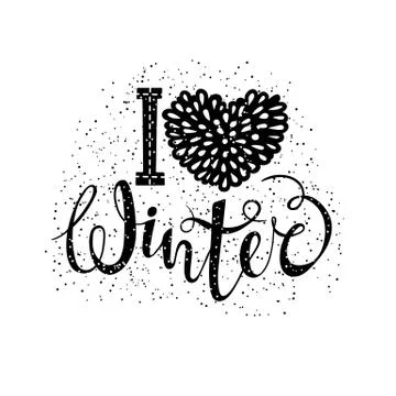 I love winter text element lettering. Seasonal shopping concept to design Stock Illustration