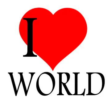 I love the world Stock Illustration