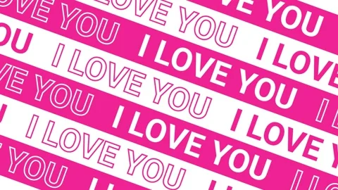 I love you animated text ilove you typography kinetic looping 4k Stock Footage 263616208