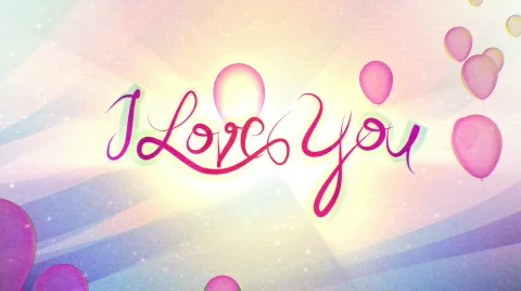 I Love You - Balloons Stock Footage