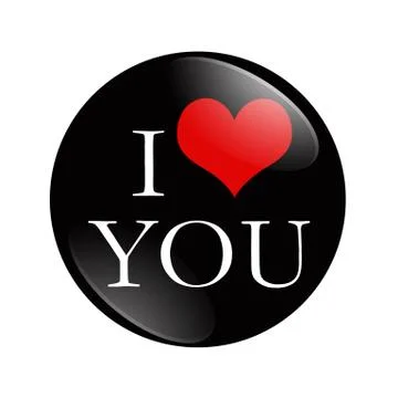 I love you button Stock Illustration