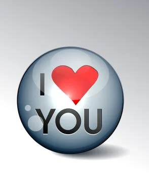 I love you button Stock Illustration