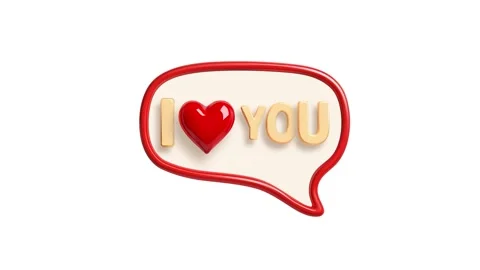 I love you in Chat Bubble motion animation Stock Footage 323453882