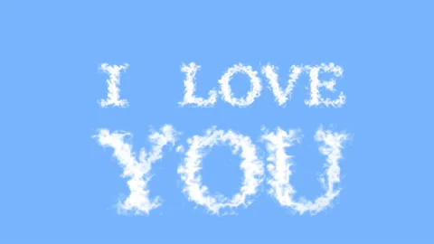 I Love You cloud text effect sky isolated background Stock Footage 139640819
