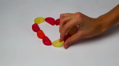 I love you of colored candy time lapse Stock Footage 44356768