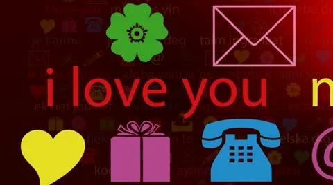 I love you - in different languages Stock Footage 18970529