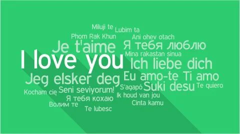 I LOVE YOU in different languages, word tag cloud Illustrazione stock