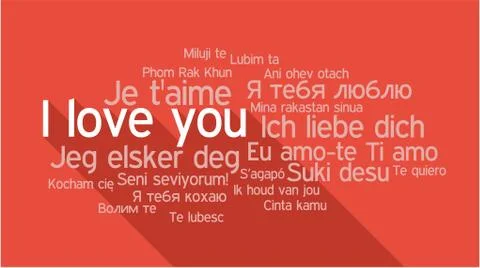 I LOVE YOU in different languages, word tag cloud Illustrazione stock
