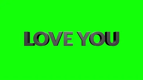 I love you flat text banner intro outro. I love you title reveal. Stock Footage 153815196