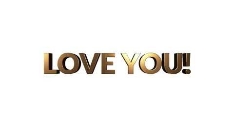 I love you flat text banner intro outro. I love you title reveal. Stock Footage 153878285