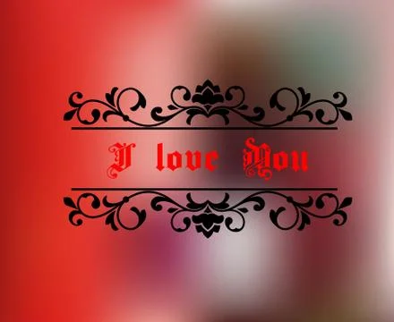 I love you header Stock Illustration
