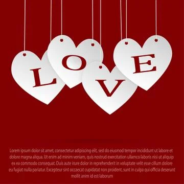 I love you. Heart on a string. Valentines Day. Stock Illustration
