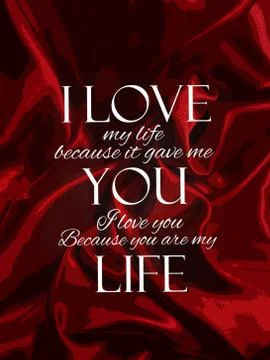 I Love You Life Postcard Stock Illustration