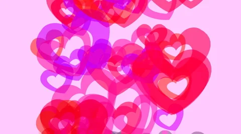 "I love you" message created from animated heart shapes Stock Footage 1038426