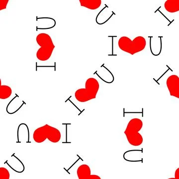 I love you seamless pattern. Vector illustration in doodle style. Ilustración de archivo
