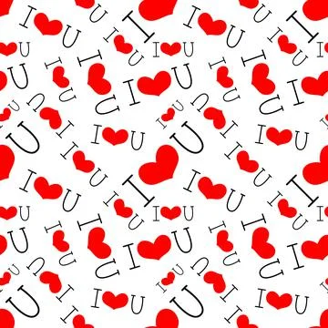 I love you seamless pattern. Vector illustration in doodle style. Stockillustratie