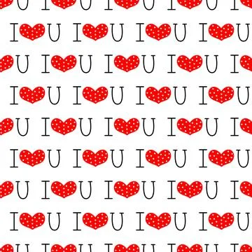 I love you seamless pattern. Vector illustration in doodle style. 스톡 일러스트