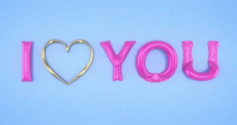 I Love You Text Background. Valentine's, Mother And 8'th March Day Title. Stock Footage 261516180