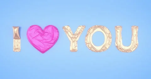 I Love You Text Background. Valentine's, Mother And 8'th March Day Title. Stock Footage 261525995