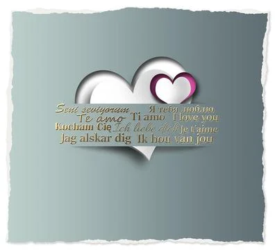 I love you text in different languages Stock Illustration