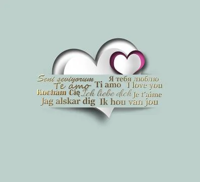 I love you text in different languages Stock Illustration